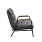 ACME Nignu Accent Chair, Gray Top Grain Leather & Matt Iron Finish FredCo