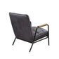 ACME Nignu Accent Chair, Gray Top Grain Leather & Matt Iron Finish FredCo