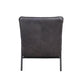 ACME Nignu Accent Chair, Gray Top Grain Leather & Matt Iron Finish FredCo