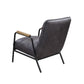 ACME Nignu Accent Chair, Gray Top Grain Leather & Matt Iron Finish FredCo