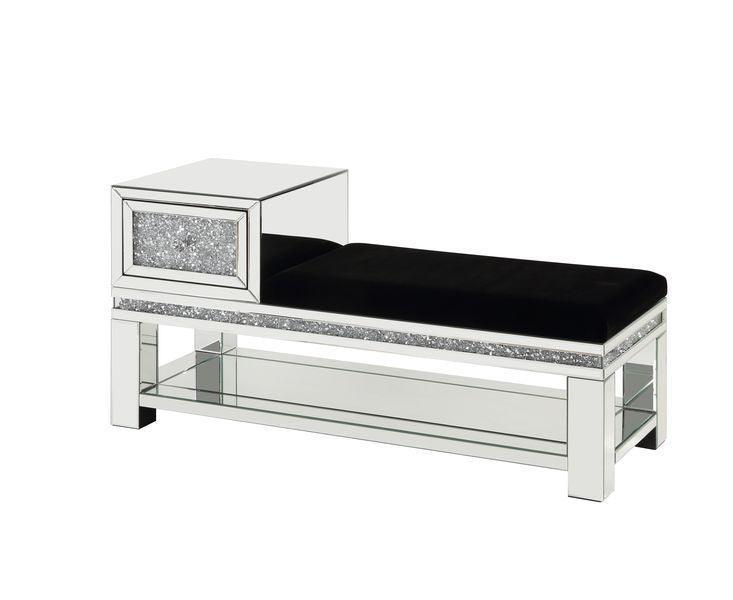 ACME Noralie Bench, Mirrored & Faux Diamond FredCo