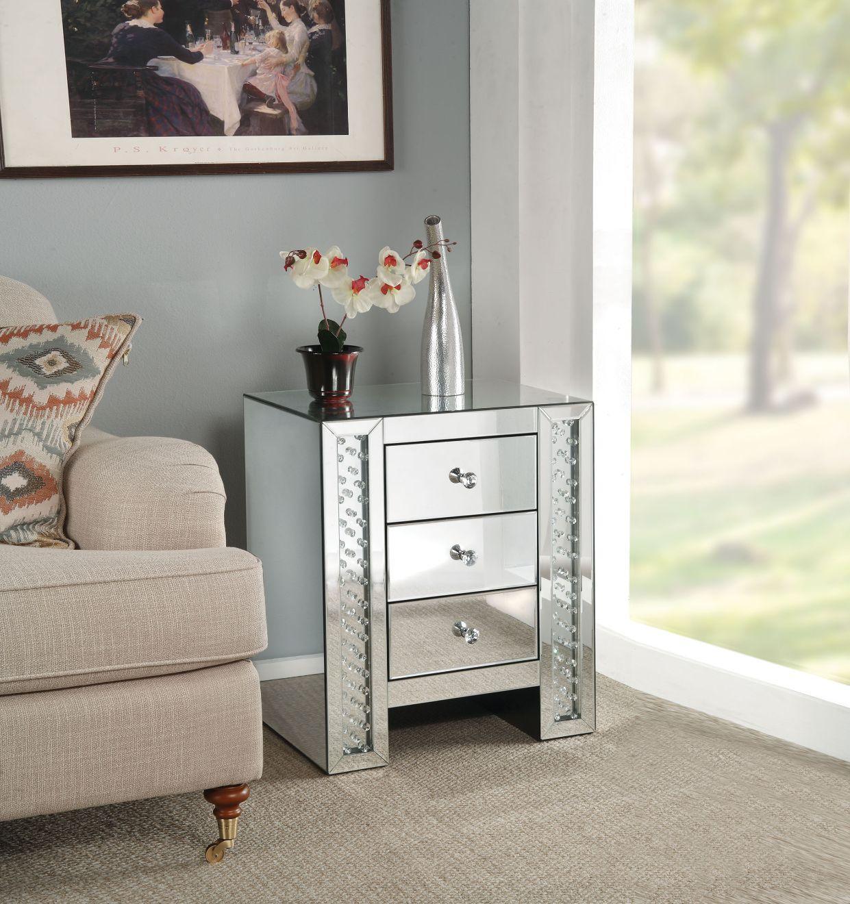 ACME Nysa Accent Table, Mirrored FredCo