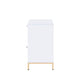 ACME Ottey Cabinet, White High Gloss & Gold FredCo