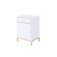 ACME Ottey Cabinet, White High Gloss & Gold FredCo