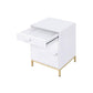 ACME Ottey Cabinet, White High Gloss & Gold FredCo