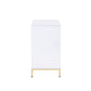 ACME Ottey Cabinet, White High Gloss & Gold FredCo