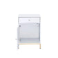 ACME Ottey Cabinet, White High Gloss & Gold FredCo