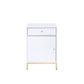 ACME Ottey Cabinet, White High Gloss & Gold FredCo