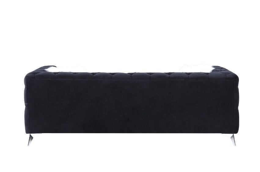 ACME Phifina Sofa w/2 Pillows, Black Velvet FredCo