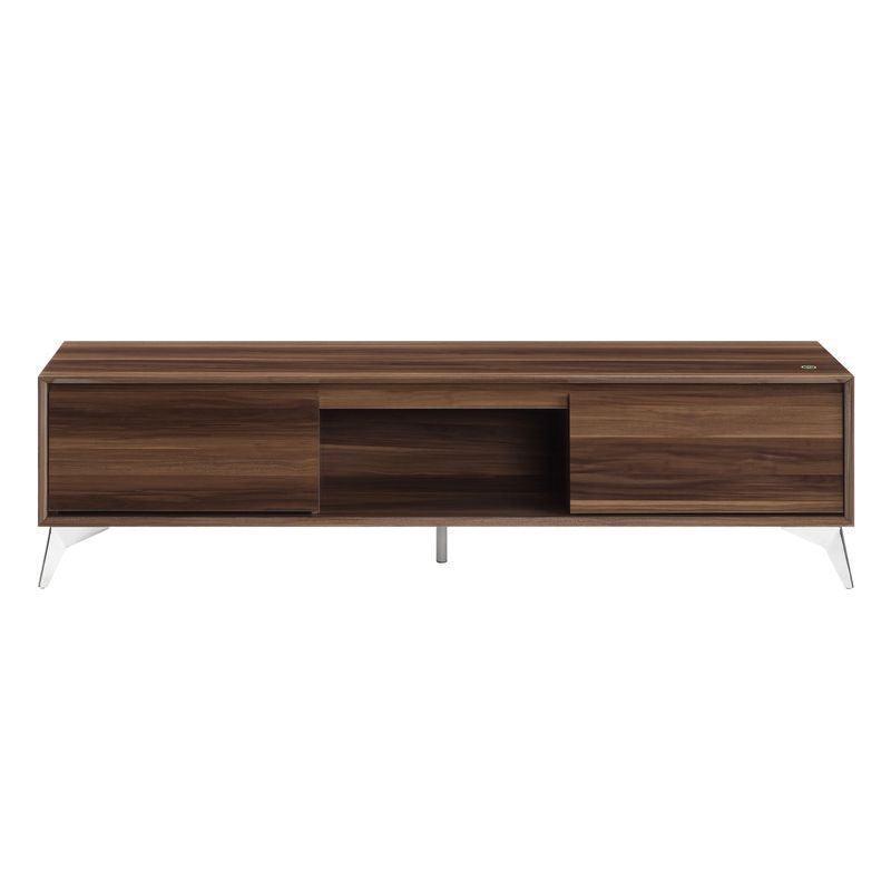 ACME Raceloma TV stand , LED, Walnut & Chrome Finish FredCo