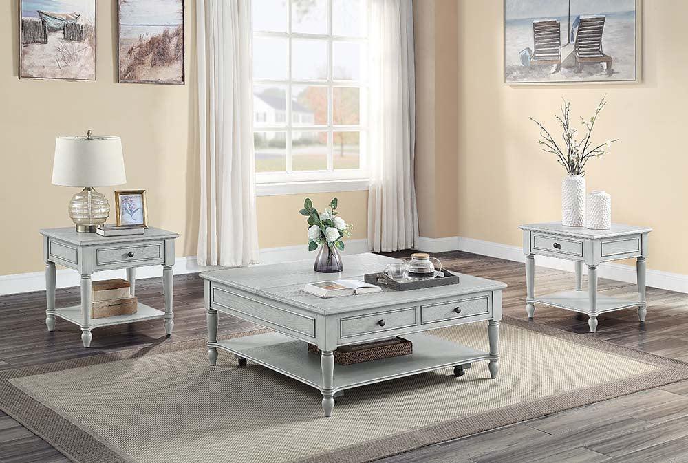 ACME Ramiro End Table, Rustic Gray Finish FredCo