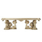 Acme Seville Double Pedestal Dining Table with Gold Finish - DN00457 FredCo