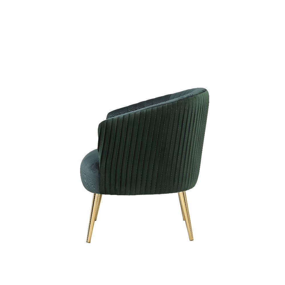 ACME Sigurd Accent Chair, Velvet & Gold FredCo