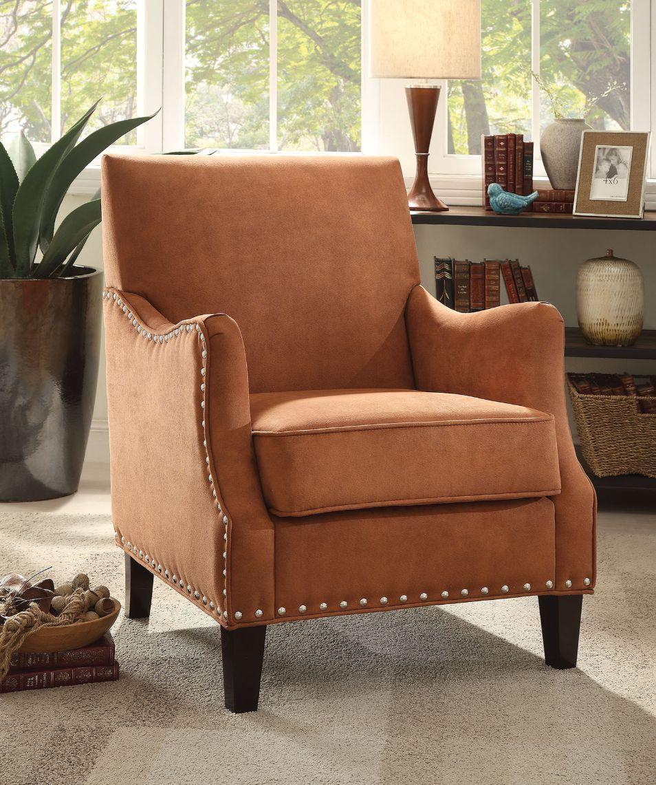 ACME Sinai Accent Chair, Orange Fabric FredCo