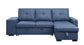 ACME Strophios Reversible Sleeper Sofa, Blue Fabric FredCo