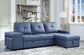 ACME Strophios Reversible Sleeper Sofa, Blue Fabric FredCo