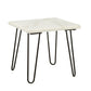 ACME Telestis End Table, White Marble & Black FredCo