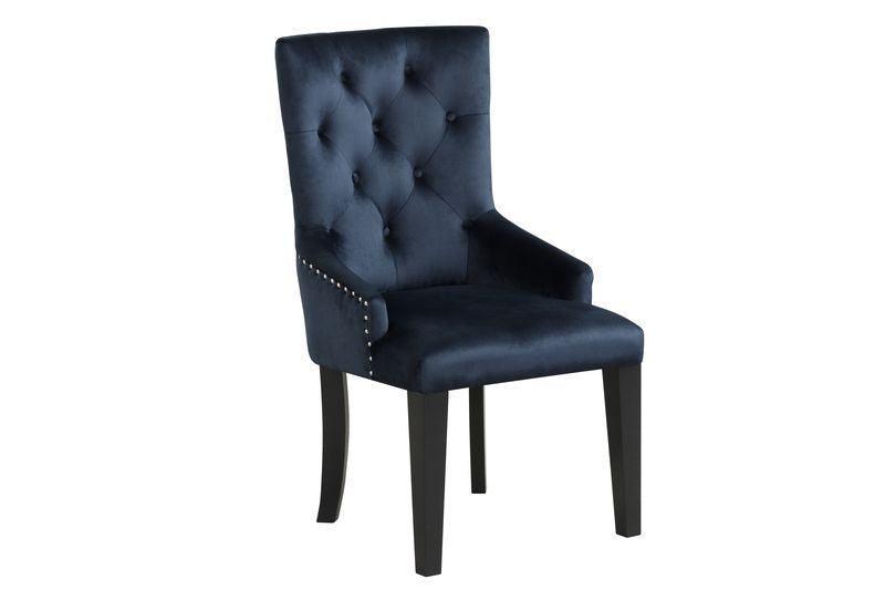 ACME Varian II Side Chair (1 Pc), Black Velvet & Black FredCo