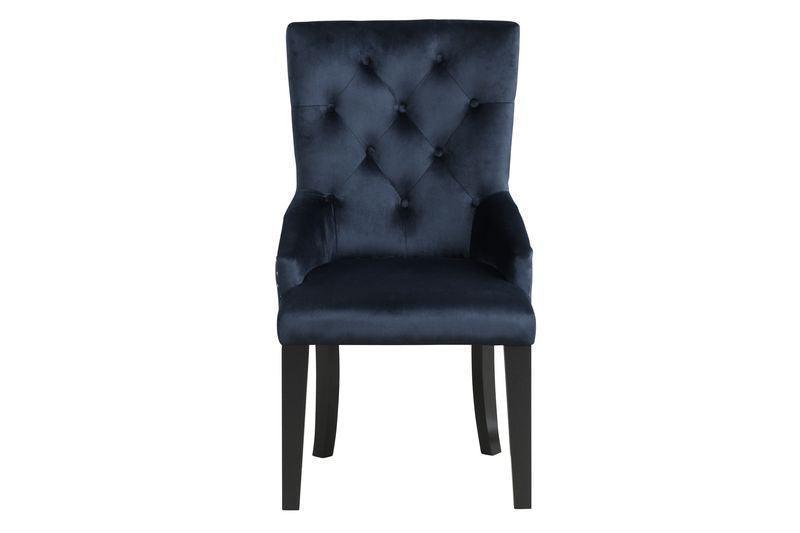 ACME Varian II Side Chair (1 Pc), Black Velvet & Black FredCo