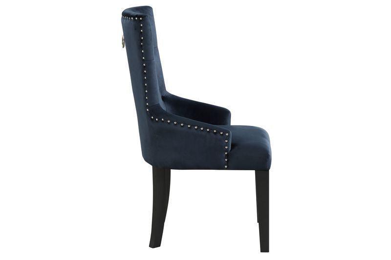 ACME Varian II Side Chair (1 Pc), Black Velvet & Black FredCo