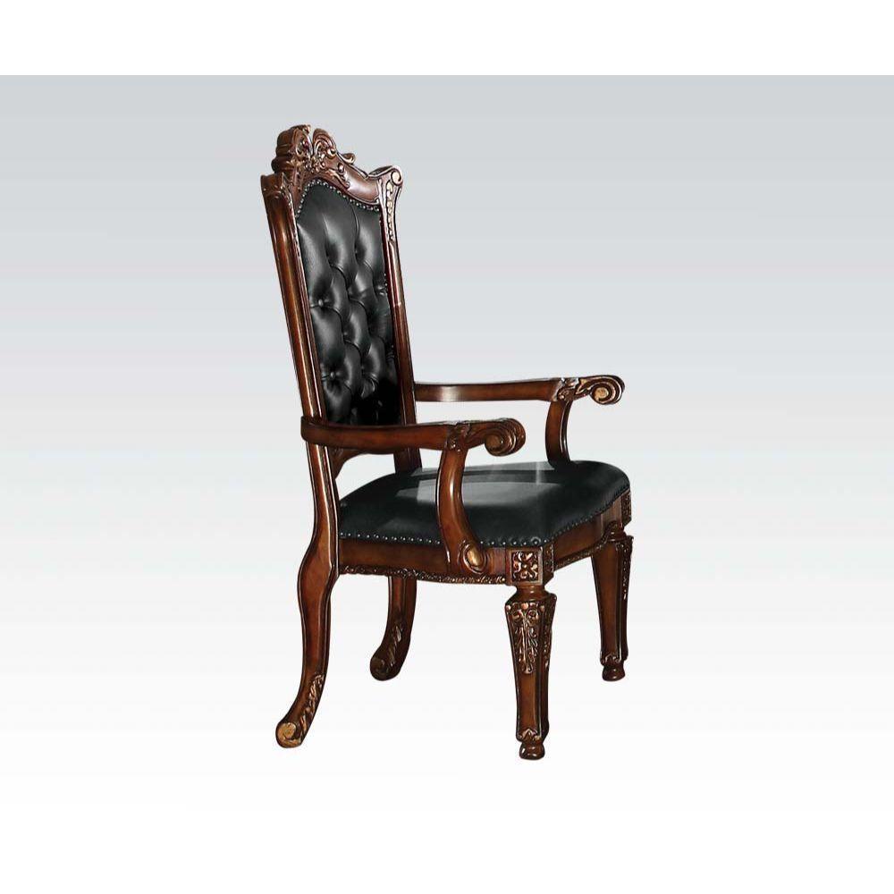 ACME Vendome Arm Chair (Set-2), PU & Cherry FredCo