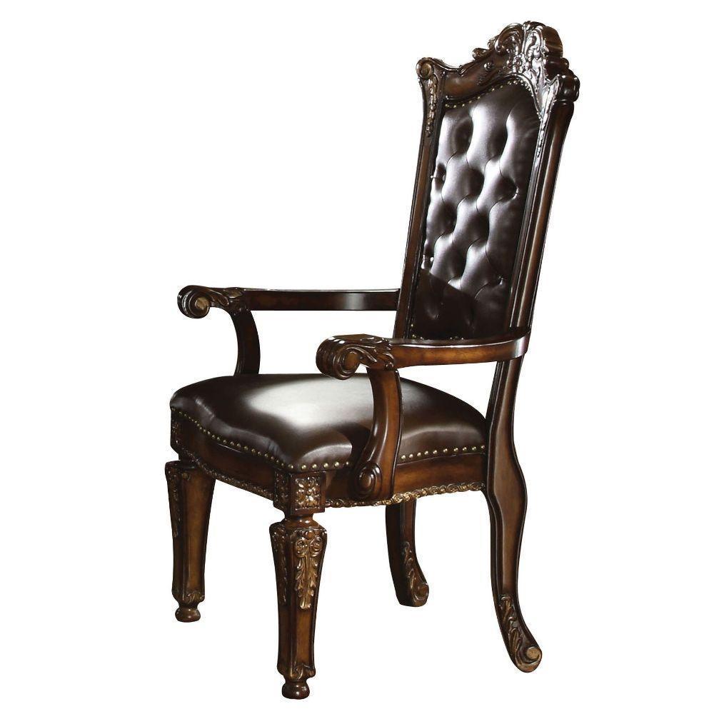 ACME Vendome Arm Chair (Set-2), PU & Cherry FredCo