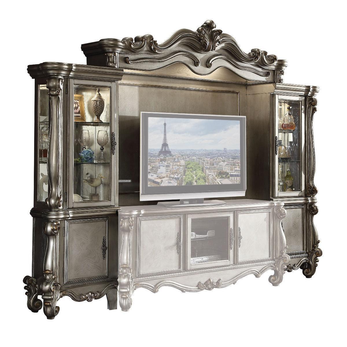 ACME Versailles Entertainment Center, Antique Platinum 91820 FredCo