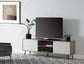 ACME Wafiya TV Stand, Rustic Oak, White & Black Finish FredCo