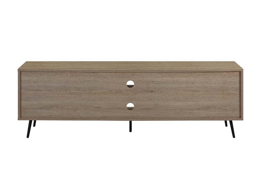 ACME Wafiya TV Stand, Rustic Oak, White & Black Finish FredCo