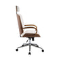 ACME Yoselin Office Chair, White PU & Walnut FredCo