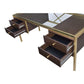 ACME Yumia Desk, Gold & Clear Glass 92785 FredCo