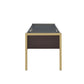 ACME Yumia Desk, Gold & Clear Glass 92785 FredCo