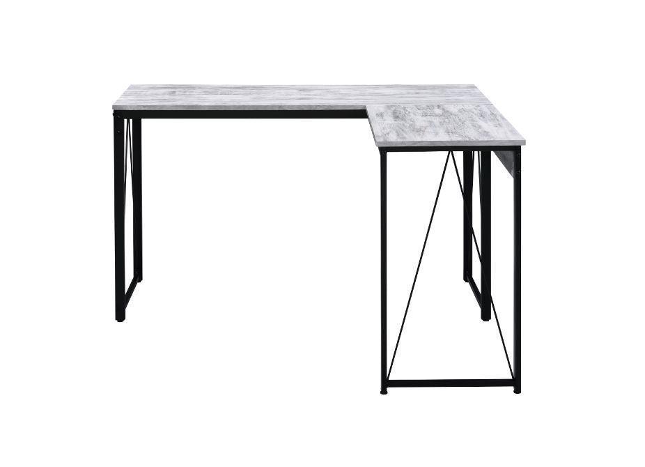 ACME Zetri Writing Desk, Antique White & Black Finish FredCo