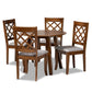 Adara Modern and Contemporary Grey Fabric Upholstered and Walnut Brown Finished Wood 5-Piece Dining Set FredCo