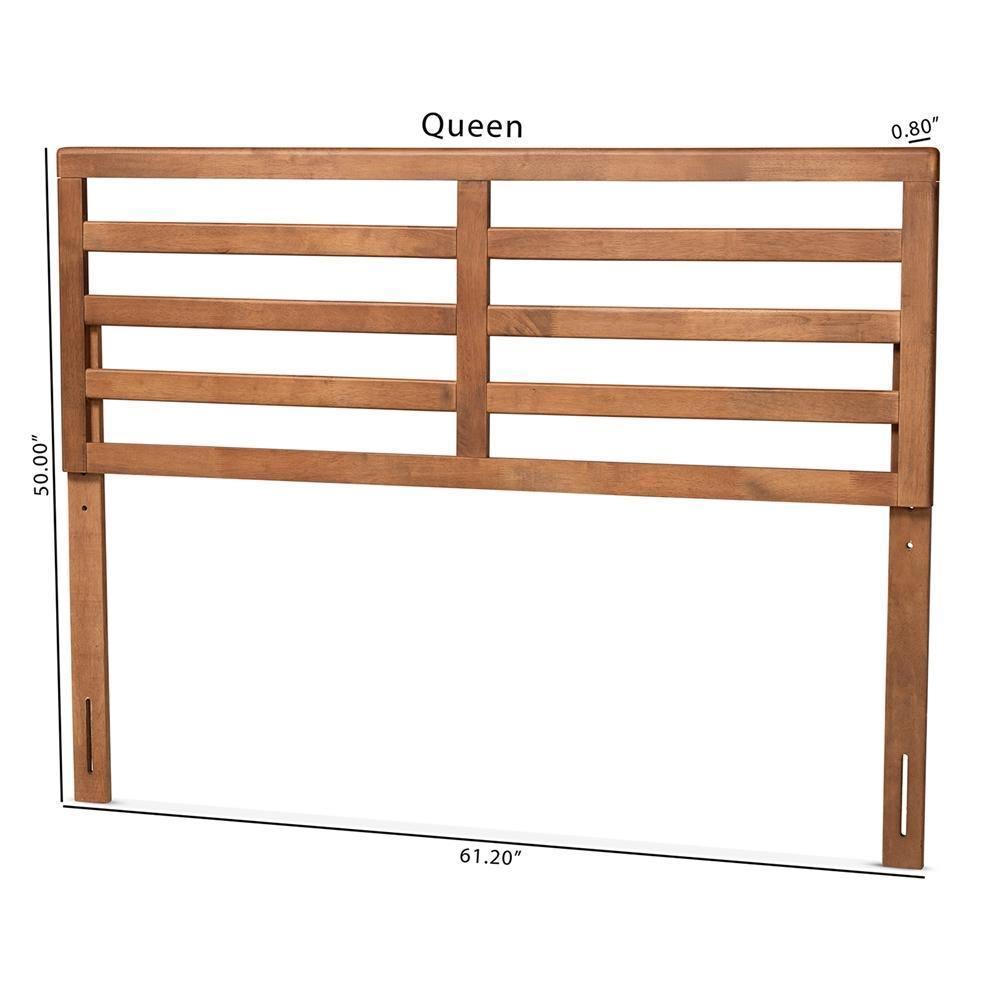 Akemi Modern and Contemporary Ash Walnut Finished Wood Queen Size Headboard FredCo