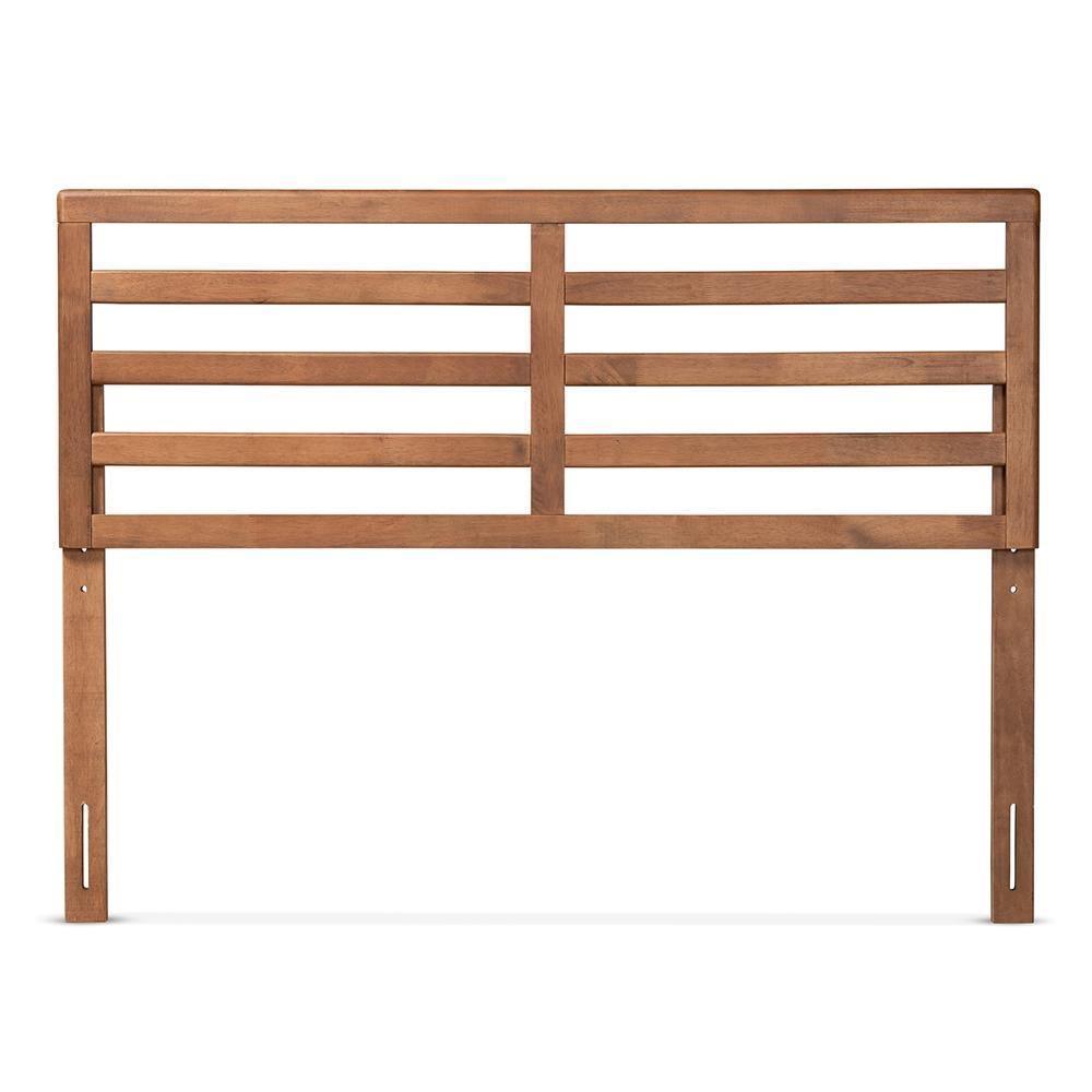 Akemi Modern and Contemporary Ash Walnut Finished Wood Queen Size Headboard FredCo