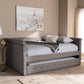 Alena Modern and Contemporary Grey Fabric Upholstered Queen Size Daybed with Trundle FredCo