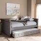 Alena Modern and Contemporary Grey Fabric Upholstered Queen Size Daybed with Trundle FredCo