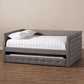 Alena Modern and Contemporary Grey Fabric Upholstered Queen Size Daybed with Trundle FredCo