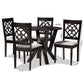 Alma Modern and Contemporary Grey Fabric Upholstered and Dark Brown Finished Wood 5-Piece Dining Set FredCo