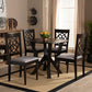 Alma Modern and Contemporary Grey Fabric Upholstered and Dark Brown Finished Wood 5-Piece Dining Set FredCo