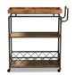 Amado Rustic Industrial Farmhouse Oak Brown Finished Wood and Black Metal 3-Tier Mobile Kitchen Cart FredCo
