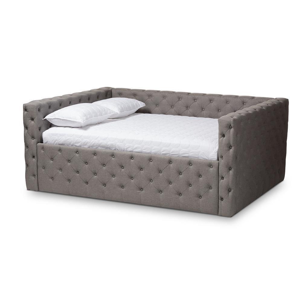 Anabella Modern and Contemporary Grey Fabric Upholstered Full Size Daybed FredCo