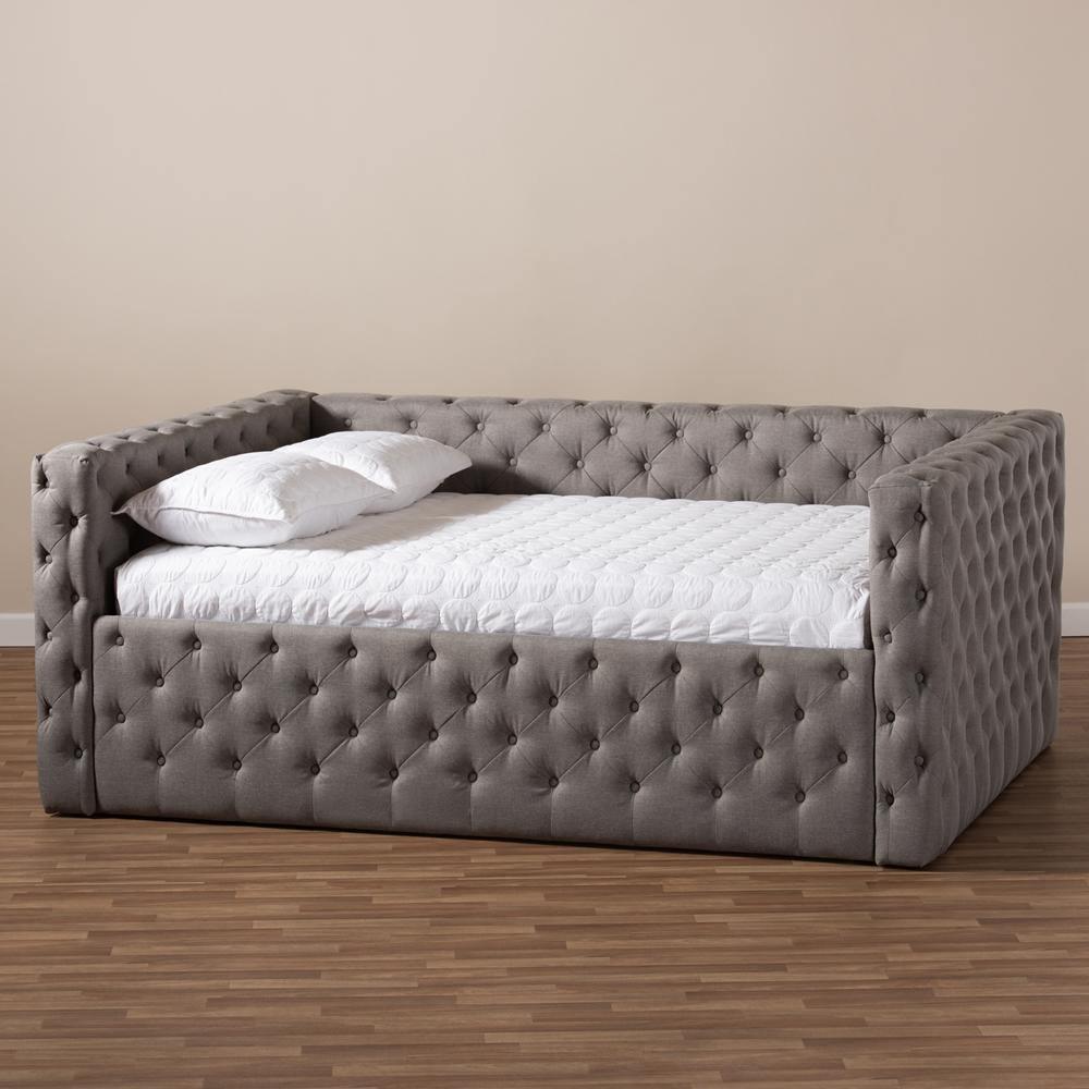 Anabella Modern and Contemporary Grey Fabric Upholstered Full Size Daybed FredCo