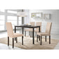 Andrew Contemporary Espresso Wood Beige Fabric 5 PC Dining Set FredCo