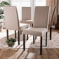 Andrew Contemporary Espresso Wood Beige Fabric Dining Chair (Set of 4) FredCo