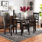 Ani Modern and Contemporary Dark Brown Finished Wood 5-Piece Dining Set FredCo