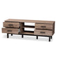 Arend Modern and Contemporary Two-Tone Oak and Ebony Wood 4-Drawer TV Stand FredCo