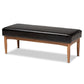 Arvid Mid-Century Modern Dark Brown Faux Leather Upholstered Wood Dining Bench FredCo