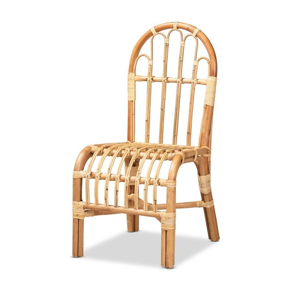 Athena Modern and Contemporary Natural Finished Rattan Dining Chair FredCo